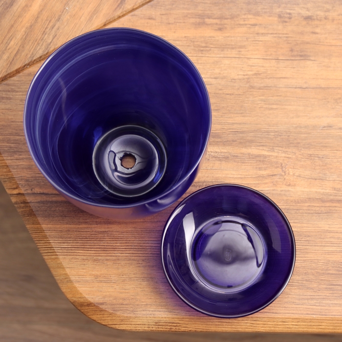 Горшок цветочный с поддоном №3 "Алеб" лиловый, 1 л