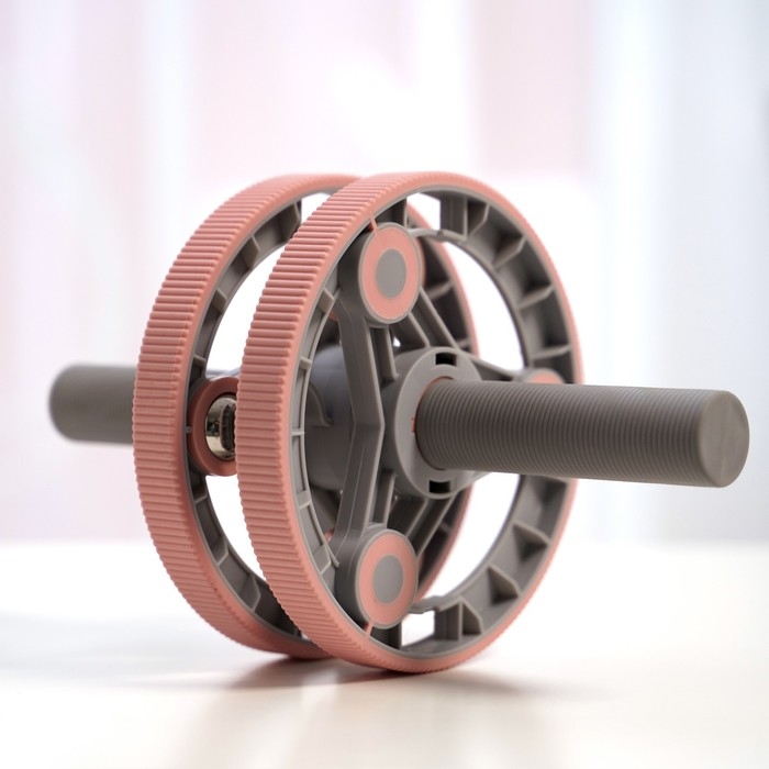 Набор для фитнеса ONLYTOP: ролик, упор для пресса, эспандер грудной, цвет розовый Набор для фитнеса ONLYTOP: ролик, упор для пресса, эспандер грудной, цвет розовый