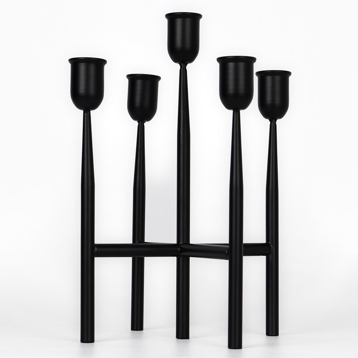 Подсвечник металл &laquo;Лаконичность&raquo;, на 5 свечей, 14 х 14 х 19 см