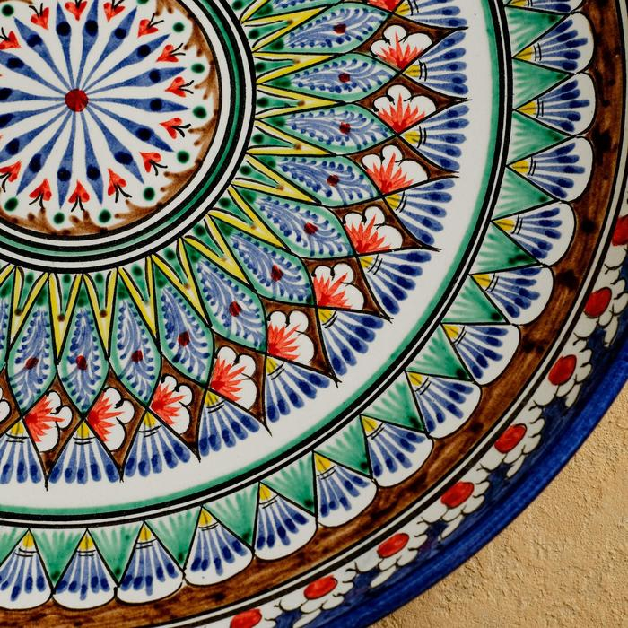 Ляган Риштанская Керамика Ляган Риштанская Керамика "Узоры", 31 см, синий