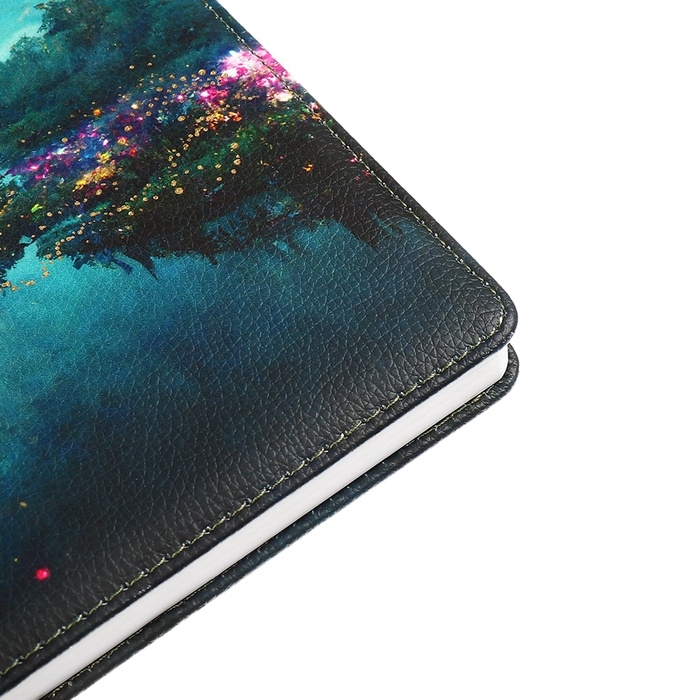 Ежедневник недатированный A5 136 листов, кожзам deVENTE. Nature, твердая обложка с поролоном, перфорация, ляссе, блок 70, зеленый