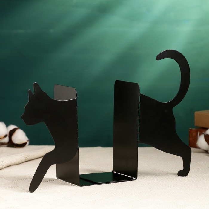 Держатель-подставка для книг Держатель-подставка для книг "Кот" из двух частей, черный