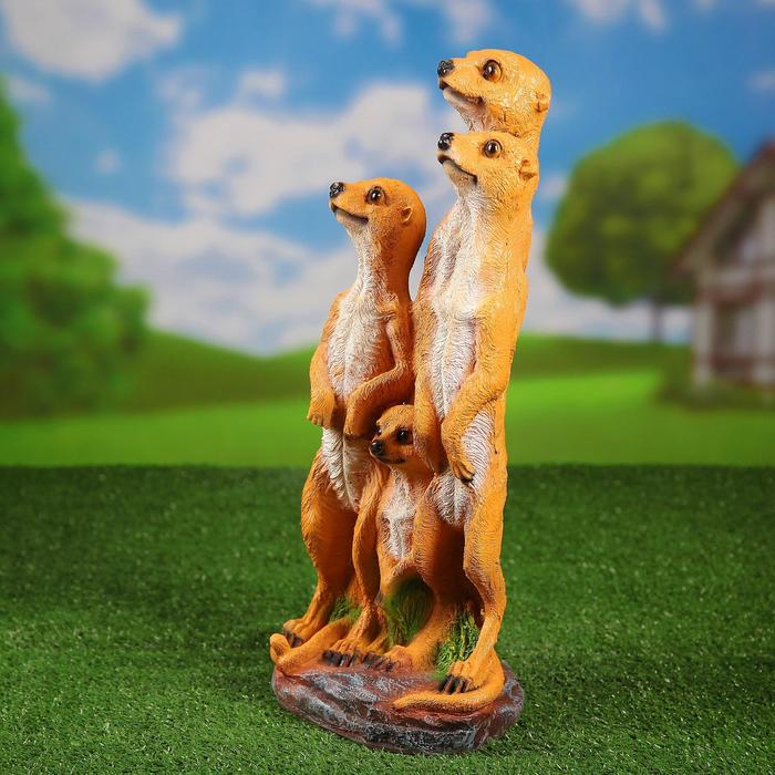 Садовая фигура Садовая фигура "Сурикаты четверка" 16х22х49см