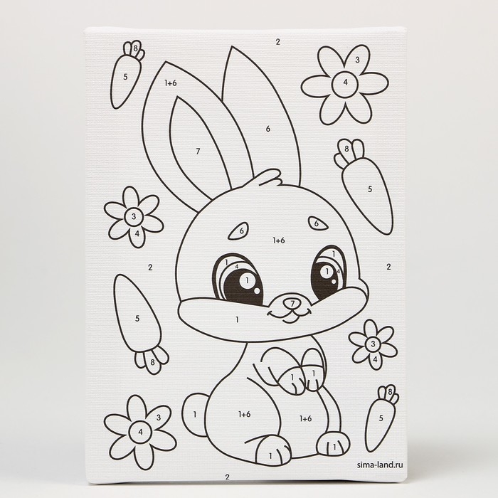 Картина по номерам для детей &laquo;Зайка с морковками&raquo;, 21 х 15 см