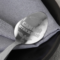 Ложка чайная с гравировкой &laquo;Сильный духом&raquo;, на подарочной открытке, 3 х 14 см.