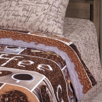 Постельное бельё евро АртПостель Премиум &laquo;Кофемания&raquo; размер 200х215см, 220х240см, 70х70см - 2 шт