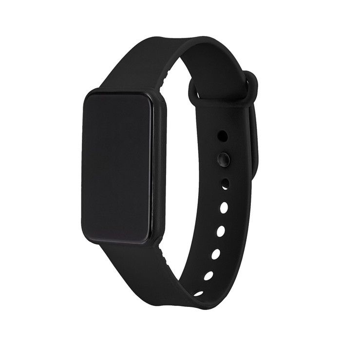 Часы наручные электронные, 3 АТМ, ремешок силикон, черные Часы наручные электронные, 3 АТМ, ремешок силикон, черные