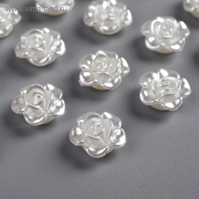 Декор для творчества пластик Декор для творчества пластик "Гибискус" жемчужный набор 50 шт 1х1 см