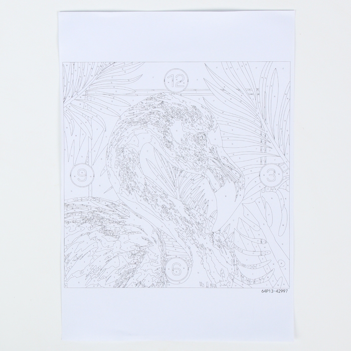 Роспись часов по номерам &laquo;Фламинго&raquo;, 30 х 30 см