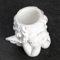 Кашпо - органайзер "Мечтающий ангел" белый, 10см Кашпо - органайзер "Мечтающий ангел" белый, 10см