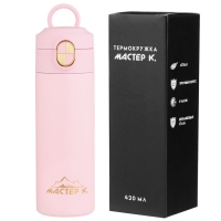 Термокружка, 420 мл, Simple "Мастер К", сохраняет тепло до 8 ч, розовая Термокружка, 420 мл, Simple "Мастер К", сохраняет тепло до 8 ч, розовая