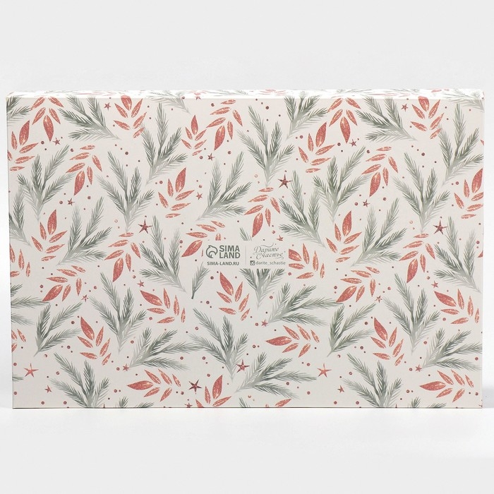 Коробка подарочная с PVC крышкой &laquo;Нежно-розовая&raquo;, 20 х 30 х 8 см, Новый год