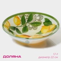 Салатник стеклянный Доляна &laquo;Дольче&raquo;, 1,1 л, 22&times;5 cм