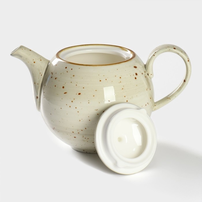 Чайник фарфоровый заварочный Magistro Mediterana, 900 мл, цвет бежевый Чайник фарфоровый заварочный Magistro Mediterana, 900 мл, цвет бежевый