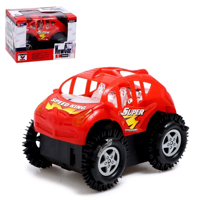 Джип-перевёртыш &laquo;Трюкач&raquo;, работает от батареек, цвет красный