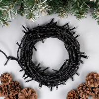 Гирлянда &laquo;Нить&raquo; 10 м, IP44, тёмная нить, 100 LED, свечение зелёное, 8 режимов, 220 В