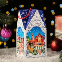 Новый год. Коробка подарочная складная "Мечты Сбываются" 10,5 х 10,5 х 21,5 см.