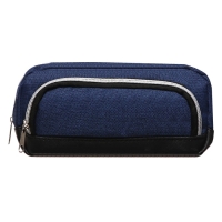 Пенал мягкий 2 отделения, 100 х 210 х 65 мм, объёмный, Calligrata, джинс