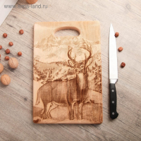 Доска из массива кедра &laquo;Олень&raquo;, большая, прямоугольная, 23 &times; 35 см