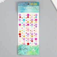 Наклейка стразы пластик "Цветы и горох" цвет МИКС 30х10 см