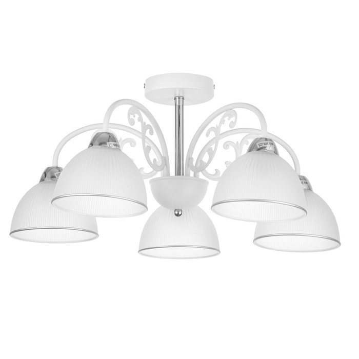 Люстра "Лаура" 5х60Вт Е27 Белый, хром 59х27х20см