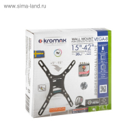 Кронштейн Kromax VEGA-8, для ТВ, наклонный, 15-42", 30 мм от стены, черный Кронштейн Kromax VEGA-8, для ТВ, наклонный, 15-42", 30 мм от стены, черный