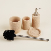 Набор для ванной SL Home, 4 предмета: дозатор, мыльница, стакан, ёрш