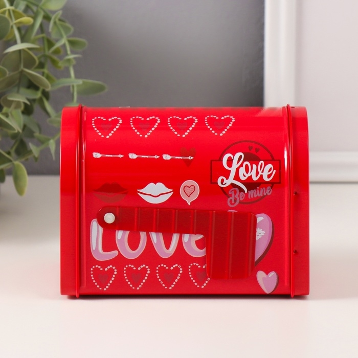 Шкатулка металл почтовый ящик Шкатулка металл почтовый ящик "Love" красная 13,3х8х9,5 см
