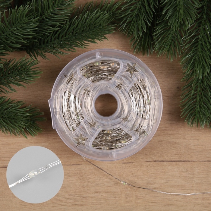 Гирлянда «Нить» 100 м роса, IP44, серебристая нить, 1000 LED, свечение мульти, 18 В Гирлянда «Нить» 100 м роса, IP44, серебристая нить, 1000 LED, свечение мульти, 18 В