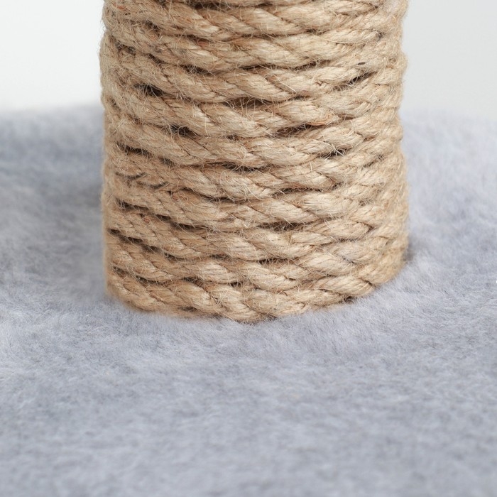 Домик для кошек с когтеточкой Домик для кошек с когтеточкой "Круглый с площадкой", 52 х 52 х 95 см, серый