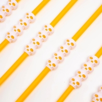 Трубочки для коктейля &laquo;Череп&raquo;, цвет оранжевый, набор 6 шт.