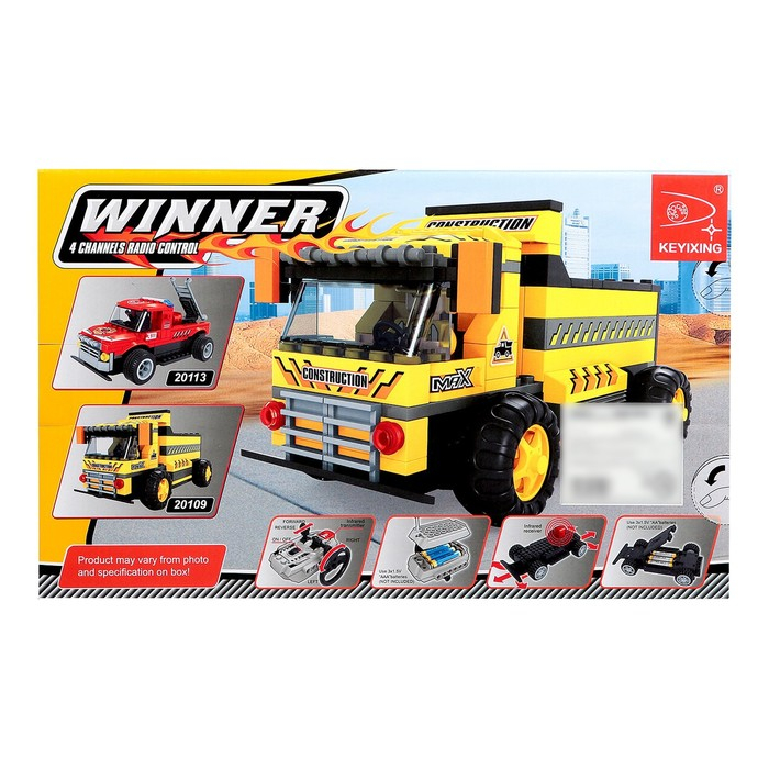 Конструктор спецтехника «Самосвал» KEYIXING Winner, на радиоуправлении, 217 деталей, 6+ Конструктор спецтехника «Самосвал» KEYIXING Winner, на радиоуправлении, 217 деталей, 6+