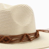 Шляпа женская MINAKU цв. молочный, р-р 56-58 Шляпа женская MINAKU цв. молочный, р-р 56-58