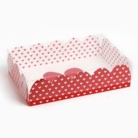 Коробка для кондитерских изделий с PVC крышкой &laquo;С любовью&raquo;, 20 х 30 х 8 см