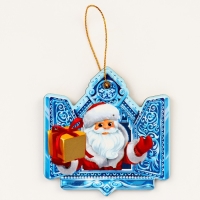 Ёлочная игрушка - подвеска деревянная &laquo;Новый год! Дед Мороз&raquo; со скретч-слоем