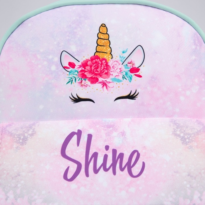 Рюкзак детский для девочки текстильный &laquo;Единорог и цветы&raquo;, 27х23х10 см