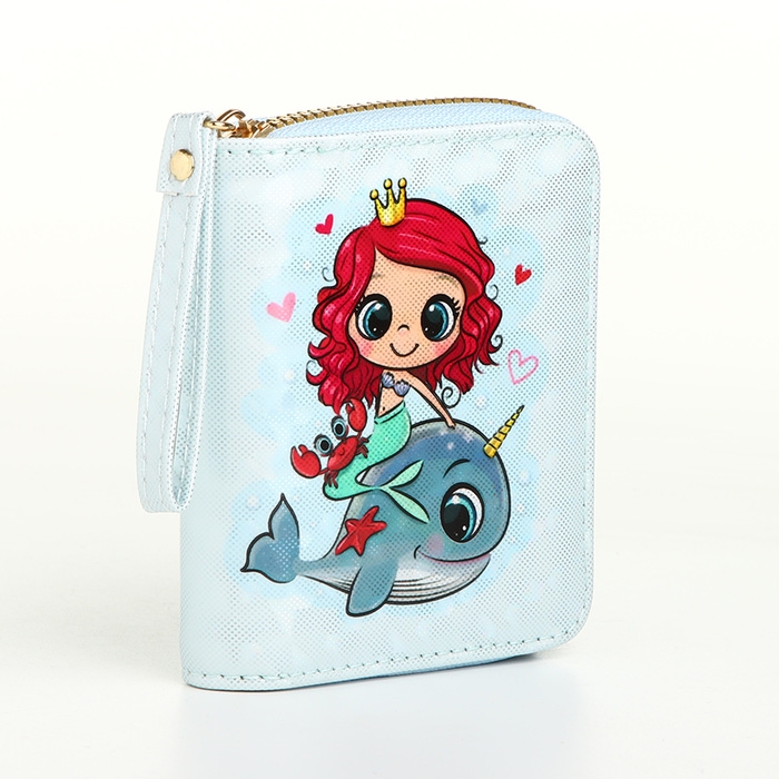 Кошелёк на молнии, цвет голубой Кошелёк на молнии, цвет голубой