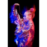 SIM-BRAIDS Канекалон двухцветный, гофрированный, 65 см, 90 гр, цвет молочный/русый(#FR-13)