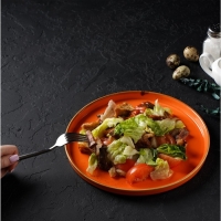 Тарелка фарфоровая с бортиком Magistro &laquo;Церера&raquo;, d=25,5 см, цвет оранжевый