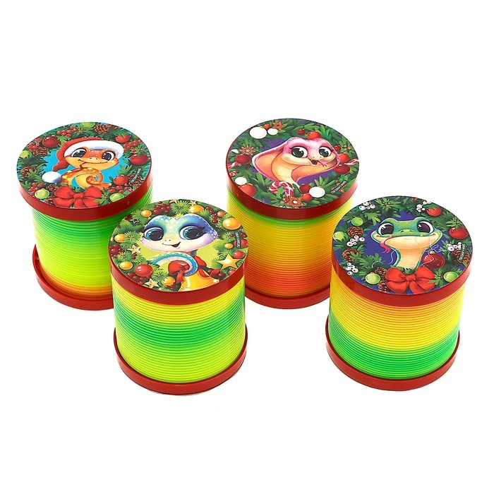 Новый год! Пружинка радуга &laquo;Новый год и змейка&raquo;, цвета МИКС, d.-5см, новогодний подарок