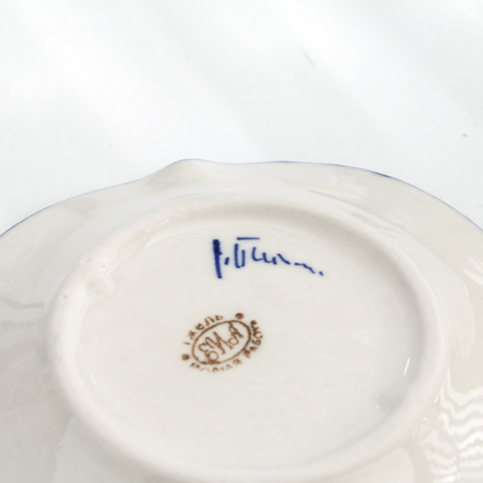 Чайная гжель «Ромашка», бело-синий,керамика, Чайная гжель «Ромашка», бело-синий,керамика,