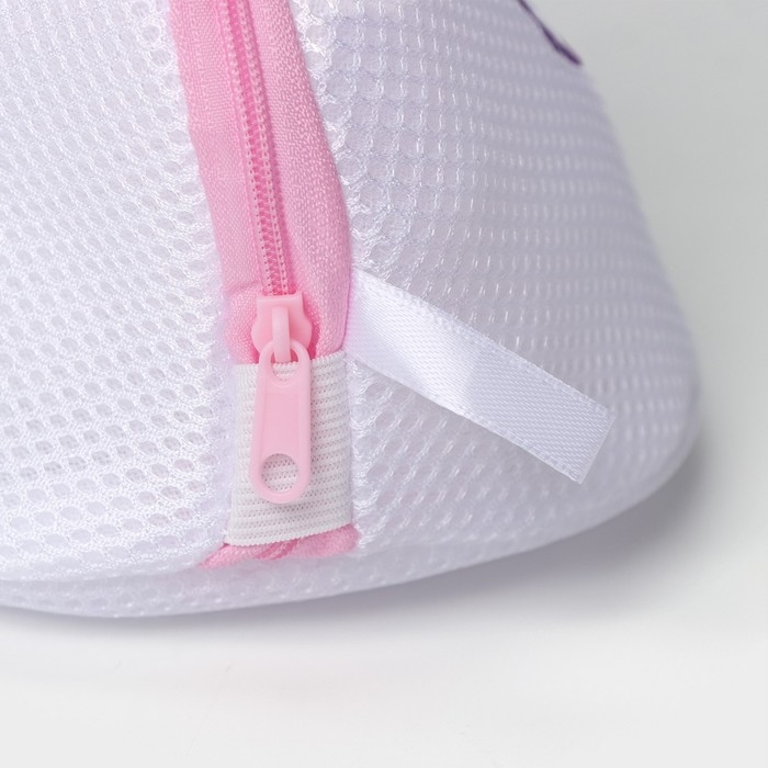 Мешок для стирки бюстгальтеров Доляна, 18&times;18&times;17 см, трёхслойный, крупная сетка, цвет белый