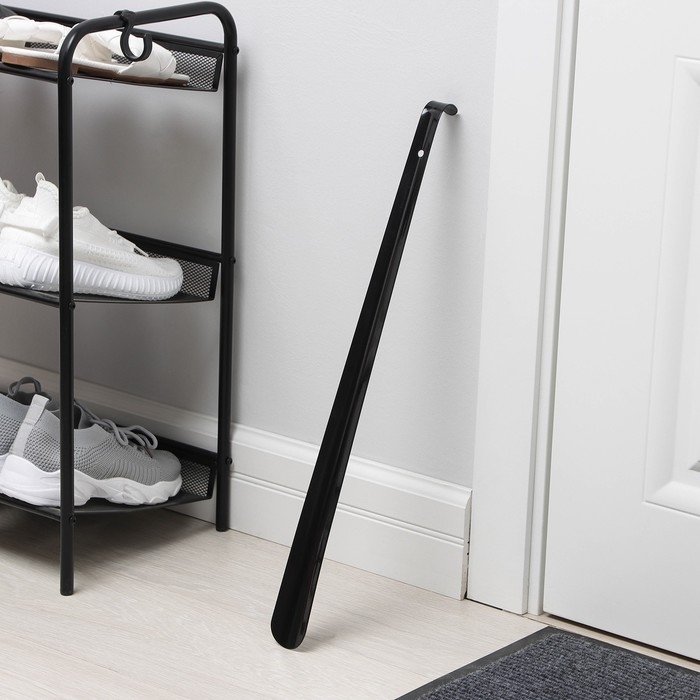 Ложка для обуви с крючком, 56,5×4,5 см, металл, цвет МИКС Ложка для обуви с крючком, 56,5×4,5 см, металл, цвет МИКС