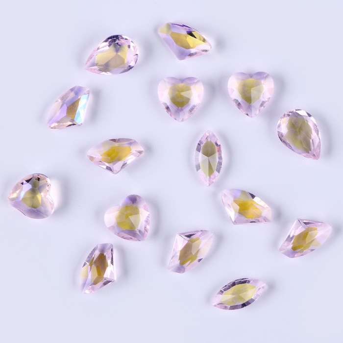 Камешки декоративные для творчества, набор 15 шт., цвет нежно розовый, камни &mdash; от 6 до 14 мм