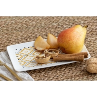 Блюдо керамическое &laquo;Орнамент&raquo;, 20.5 х 12.5 х 1.8 см, цвет белый