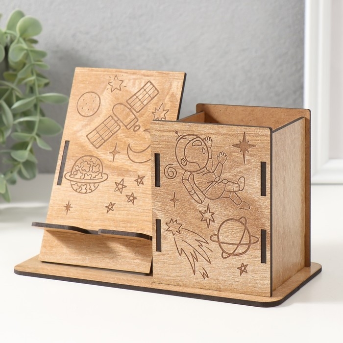 Органайзер настольный "Космонавт" 18х12,5х9 см (набор 9 деталей)