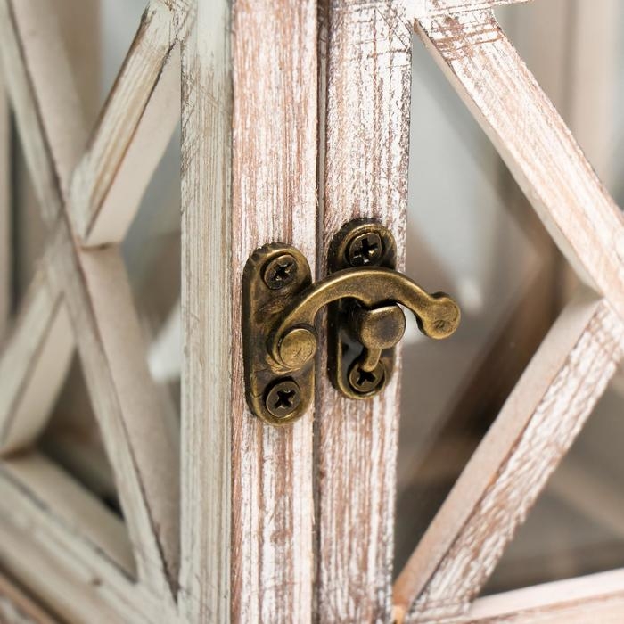 Подсвечник дерево на 1 свечу Подсвечник дерево на 1 свечу "Фонарь - ставни" состаренный 22х11,5х11,5 см