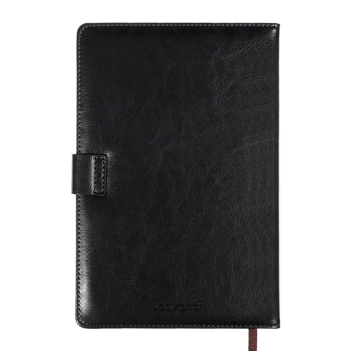 Ежедневник недатированный,формат А5, 140 листов, в клетку, обложка кожзам, с хлястиком, с калькулятором, чёрный