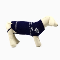 Одежда для собак. Свитер вязаный с орнаментом &laquo;Новогодний&raquo;, синий, размер XL