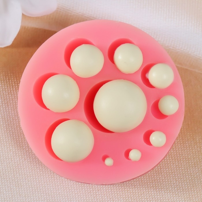 Молд силиконовый Молд силиконовый "Полусферы" (10шт) от 3мм до 2,1см МИКС